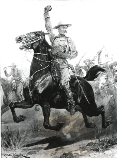 The Defender of Mafeking, Colonel Baden-Powell in the Uniform of the Special Corps He Has Raised in British Bechuanaland, engraved by Thomas Lascelles by Richard Caton Woodville junior